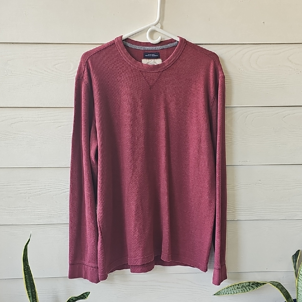 St. John's Bay Men's Crewneck Thermal Sweater - Wine